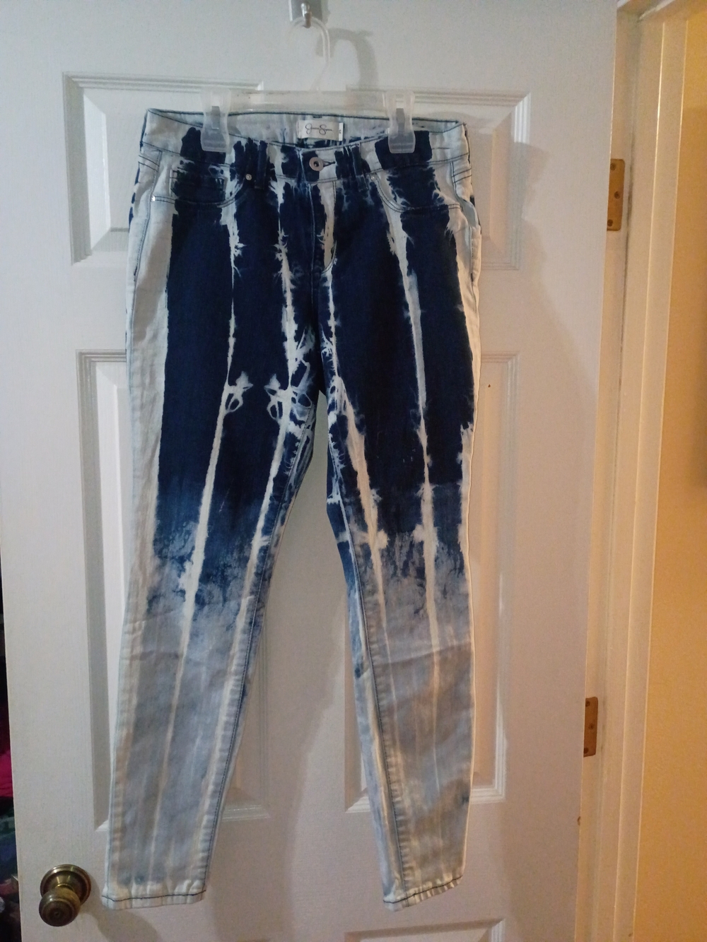 Jessica Simpson Women's Skinny Tie-Dye Blue & White Jeans